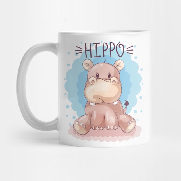 hippo cartoon cute by Mako Design 